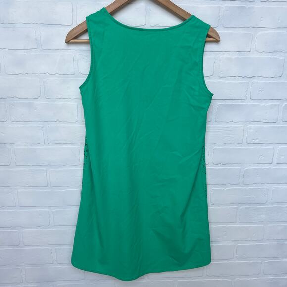 Blue Pepper Vintage Women's Kelly Green Cutout Sleeveless Shift Dress -sz S - Picture 2 of 5